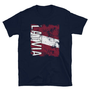 Latvia Flag Distressed T-Shirt