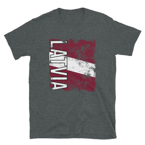 Latvia Flag Distressed T-Shirt