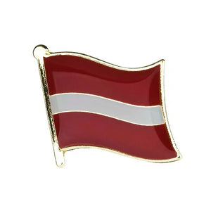 Latvia Flag Lapel Pin - Enamel Pin Flag