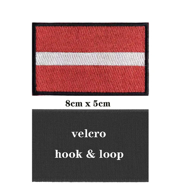 Latvia Flag Patch - Iron On/Hook & Loop Patch