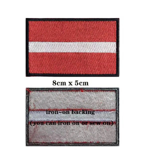 Latvia Flag Patch - Iron On/Hook & Loop Patch