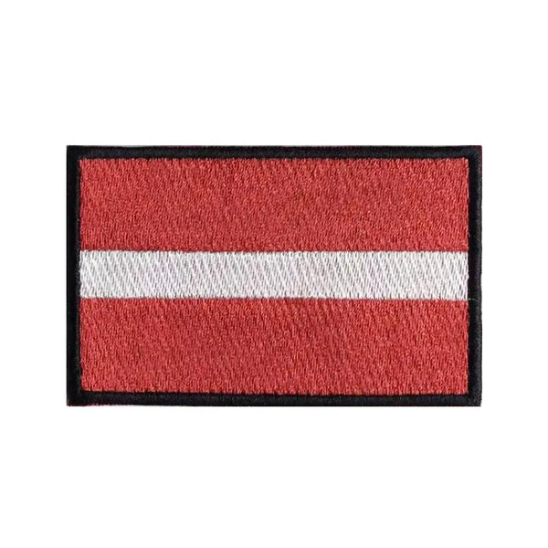 Latvia Flag Patch - Iron On/Hook & Loop Patch