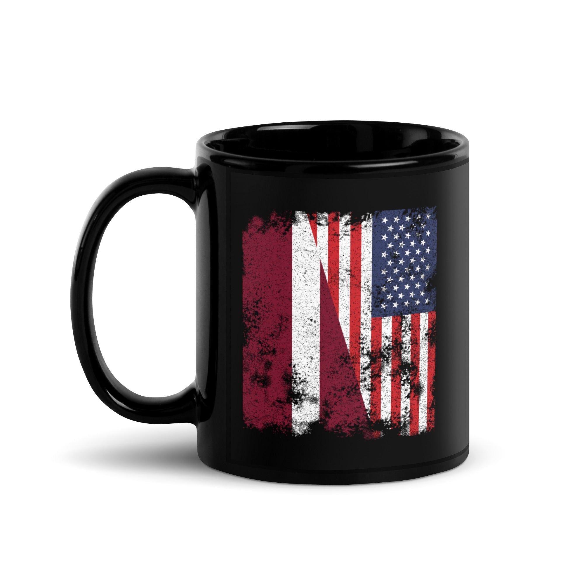 Latvia USA Flag - Half American Mug