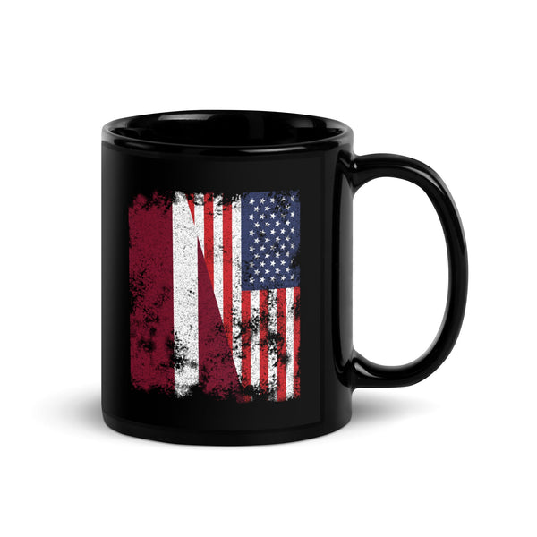 Latvia USA Flag - Half American Mug