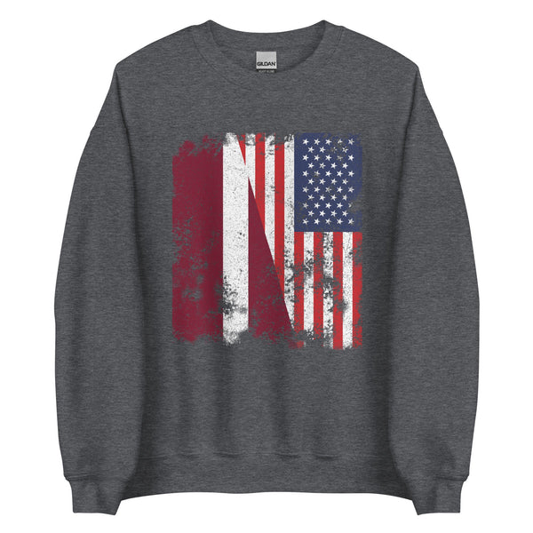 Latvia USA Flag - Half American Sweatshirt
