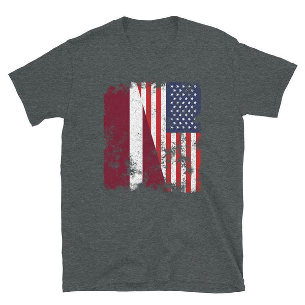 Latvia USA Flag - Half American T-Shirt