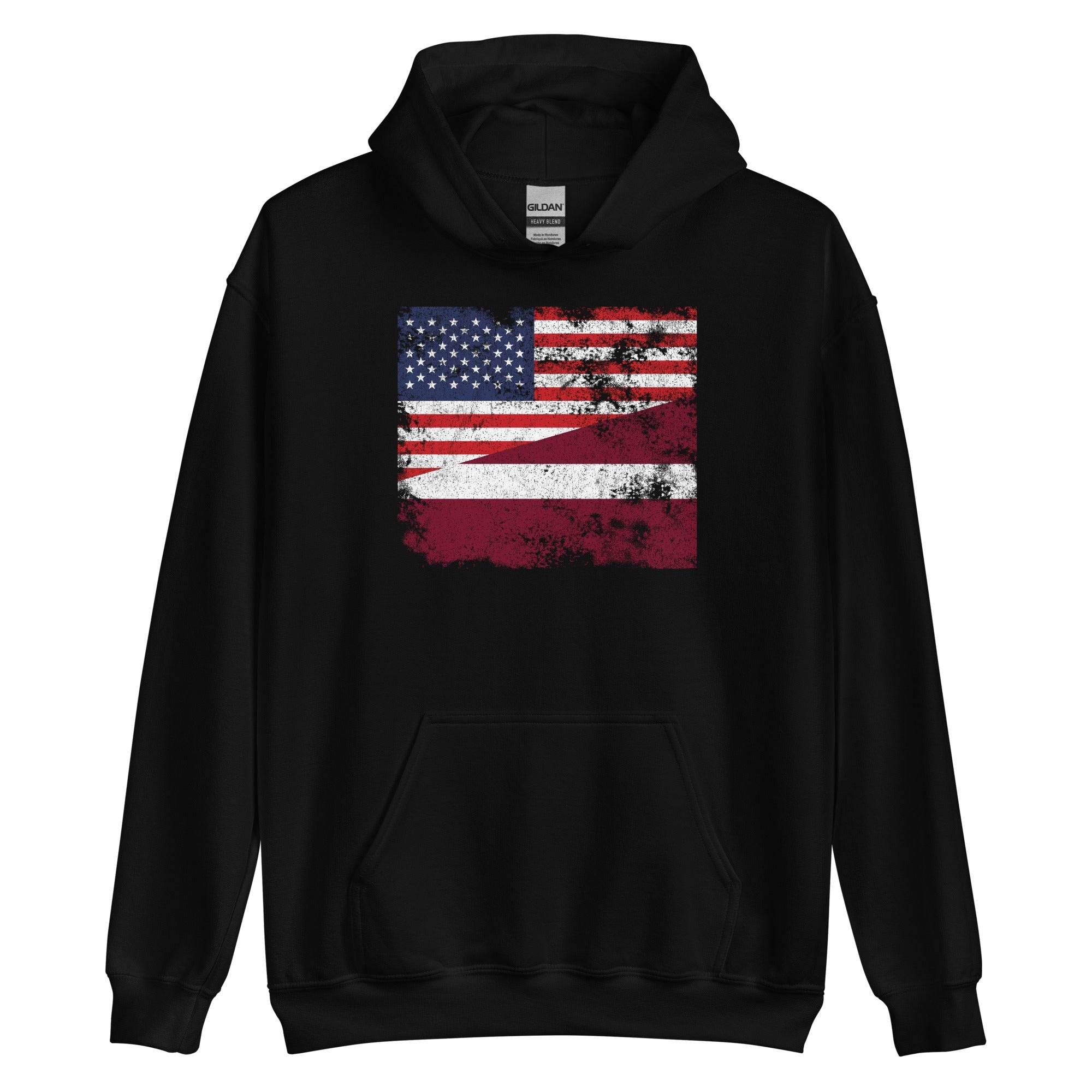 Latvia USA Flag Hoodie