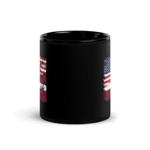 Latvia USA Flag Mug