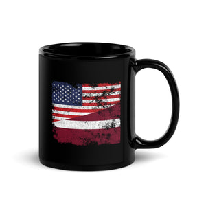 Latvia USA Flag Mug