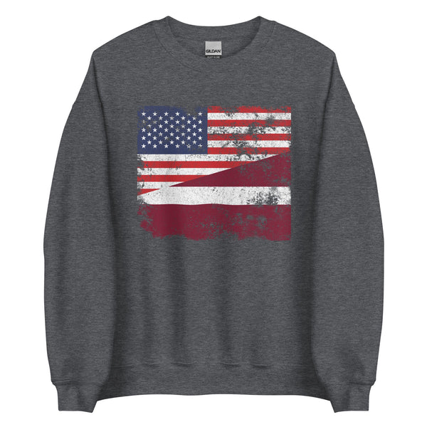 Latvia USA Flag Sweatshirt