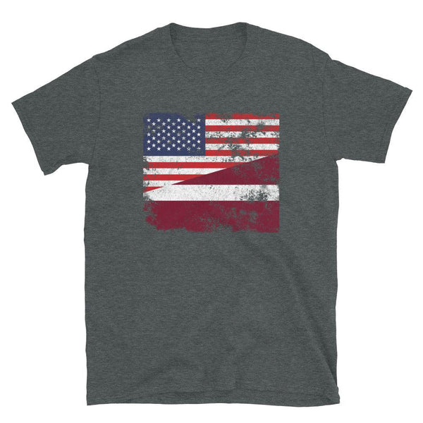 Latvia USA Flag T-Shirt