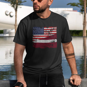 Latvia USA Flag T-Shirt