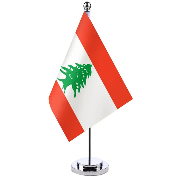 Lebanon Desk Flag - Small Office Table Flag