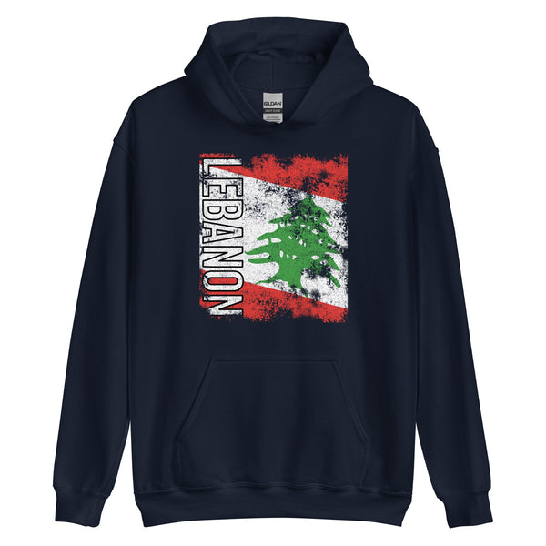 Lebanon Flag - Distressed Flag Hoodie