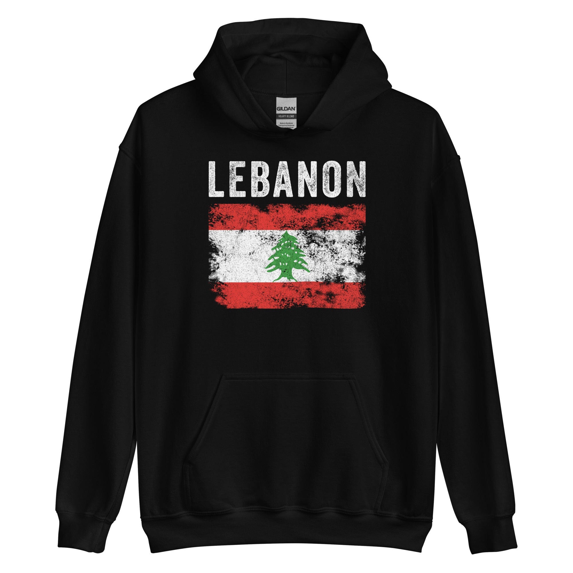 Lebanon Flag Distressed - Lebanese Flag Hoodie