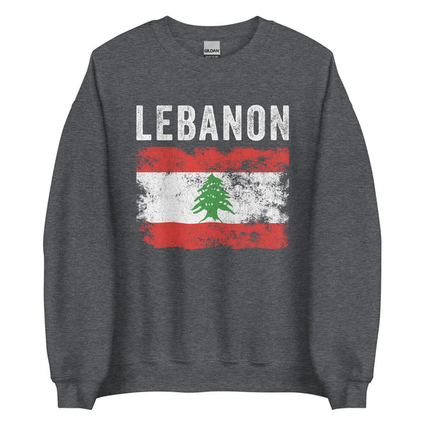 Lebanon Flag Distressed - Lebanese Flag Sweatshirt