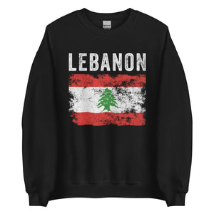 Lebanon Flag Distressed - Lebanese Flag Sweatshirt