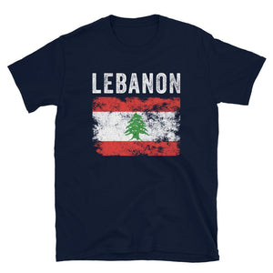 Lebanon Flag Distressed - Lebanese Flag T-Shirt