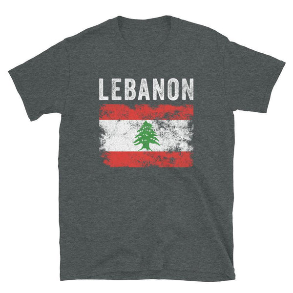 Lebanon Flag Distressed - Lebanese Flag T-Shirt