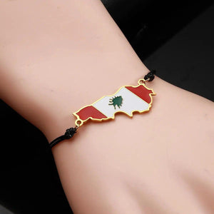 Lebanon Flag Map Bracelet