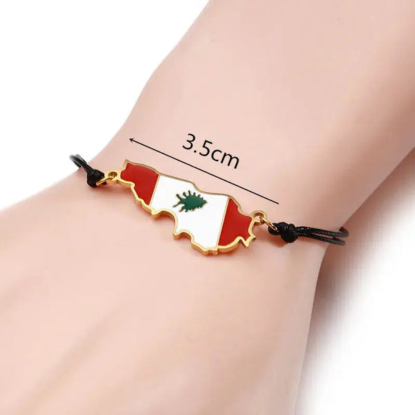 Lebanon Flag Map Bracelet