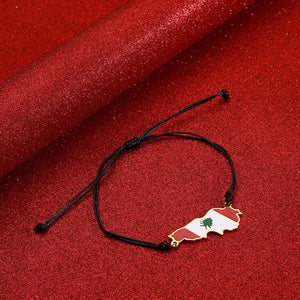 Lebanon Flag Map Bracelet