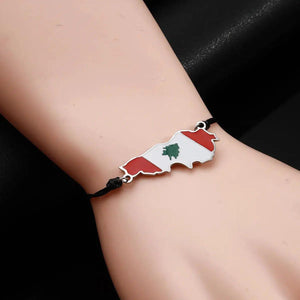 Lebanon Flag Map Bracelet