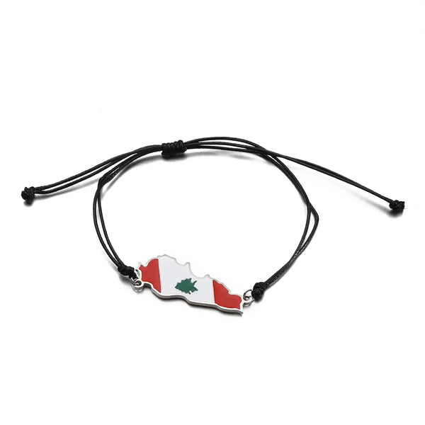 Lebanon Flag Map Bracelet