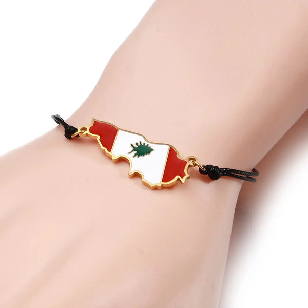 Lebanon Flag Map Bracelet