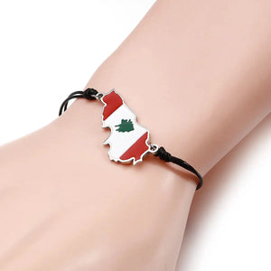 Lebanon Flag Map Bracelet