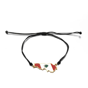 Lebanon Flag Map Bracelet