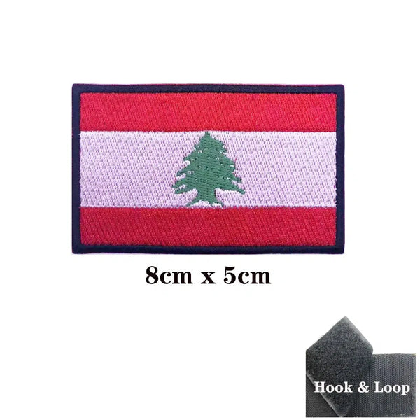 Lebanon Flag Patch - Iron On/Hook & Loop Patch