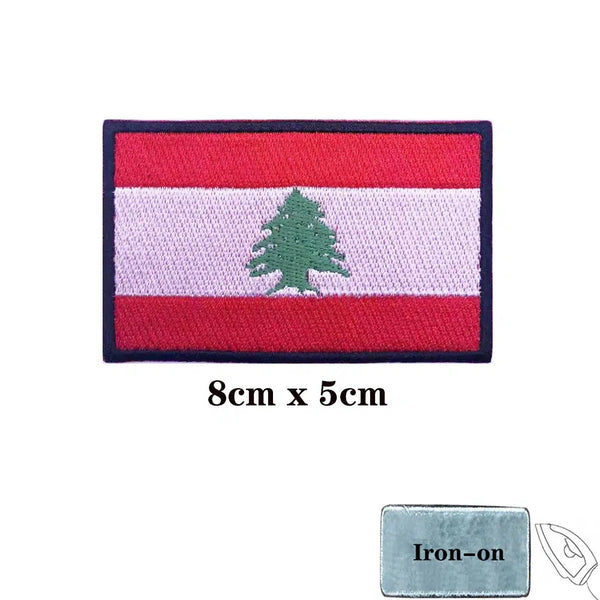 Lebanon Flag Patch - Iron On/Hook & Loop Patch