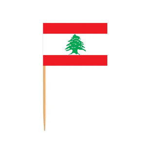 Lebanon Flag Toothpicks - Cupcake Toppers (100Pcs)