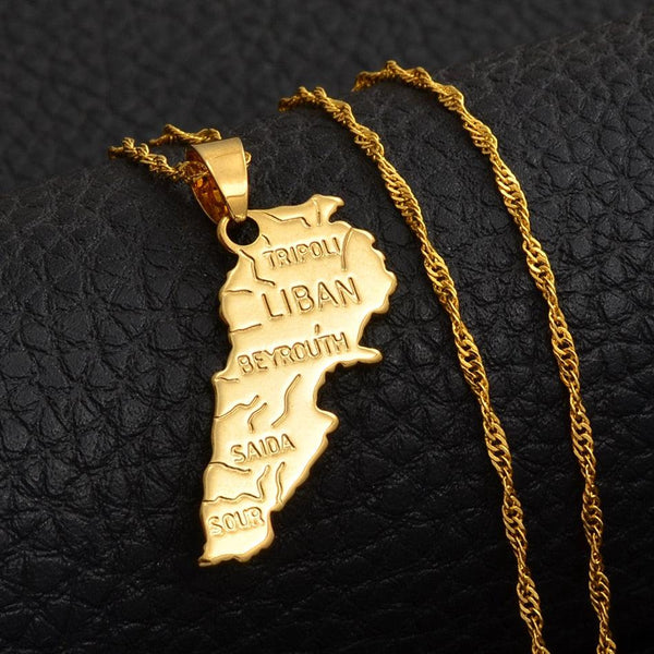 Lebanon Map Necklace