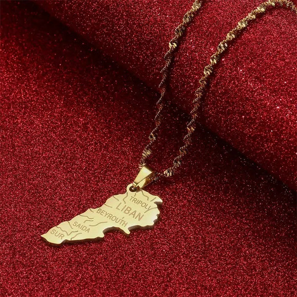 Lebanon Map Necklace