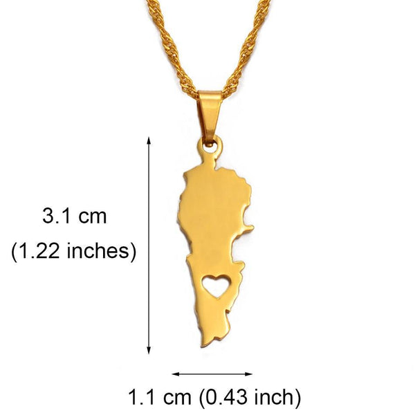 Lebanon Map Necklace