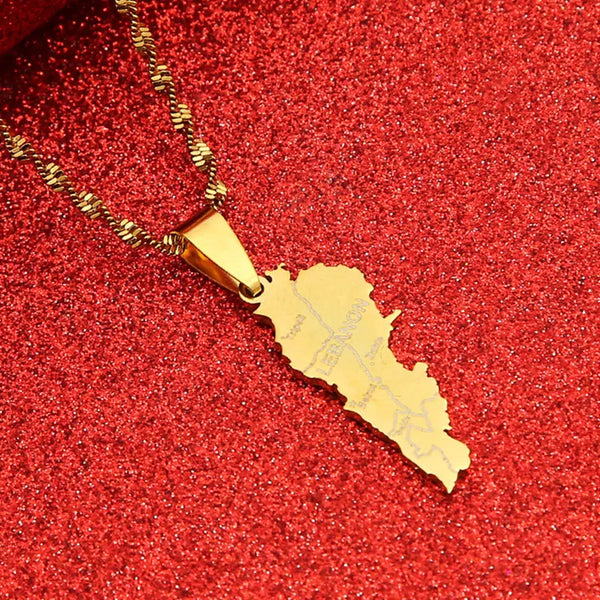 Lebanon Map Necklace