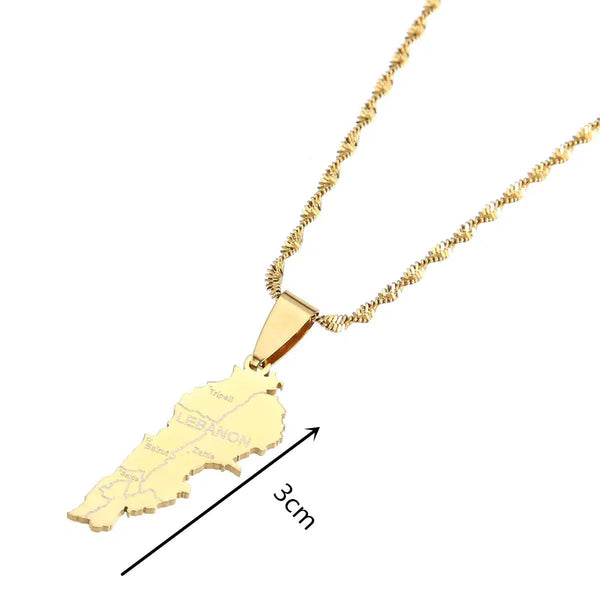 Lebanon Map Necklace