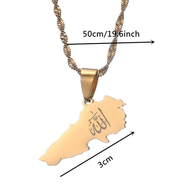 Lebanon Map Necklace