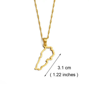 Lebanon Map Necklace