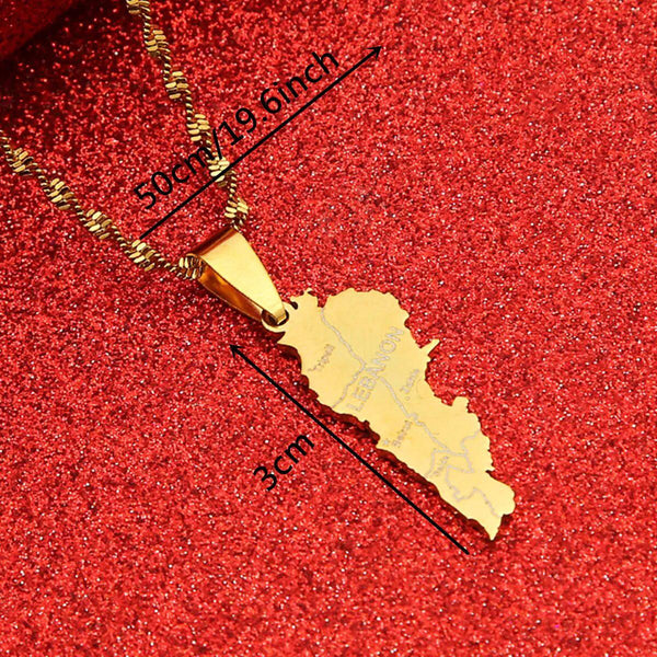 Lebanon Map Necklace