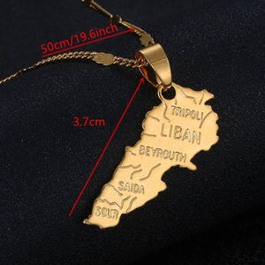 Lebanon Map Necklace