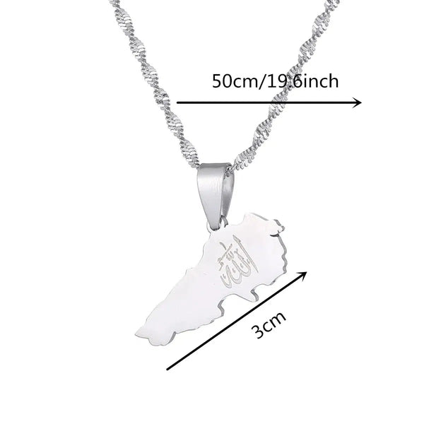 Lebanon Map Necklace