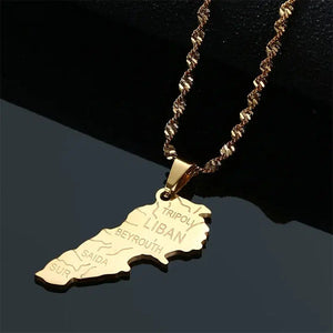 Lebanon Map Necklace