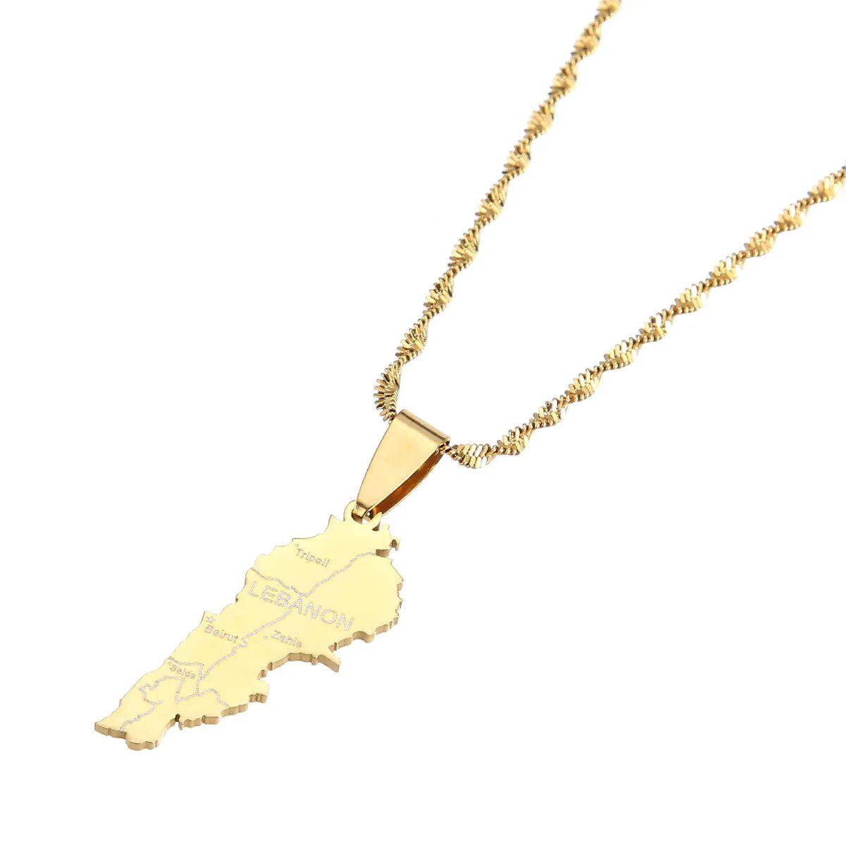 Lebanon Map Necklace