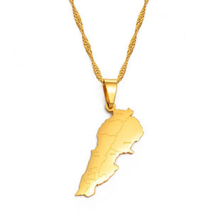 Lebanon Map Necklace