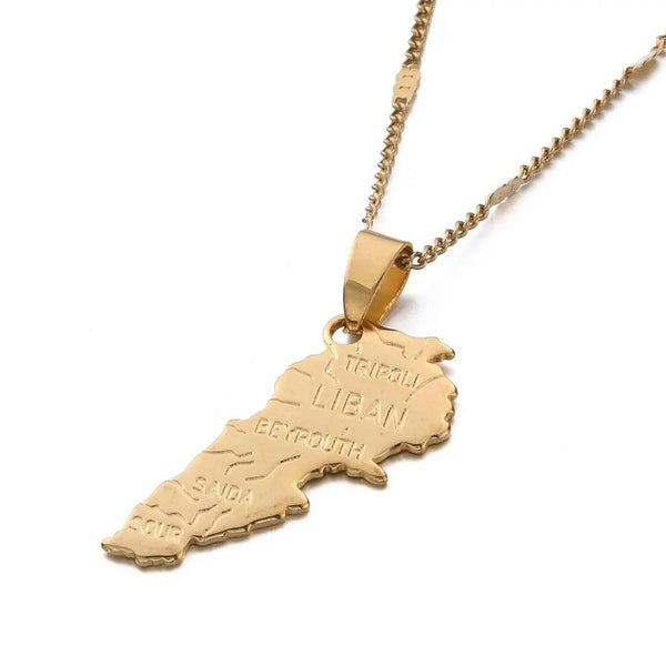 Lebanon Map Necklace