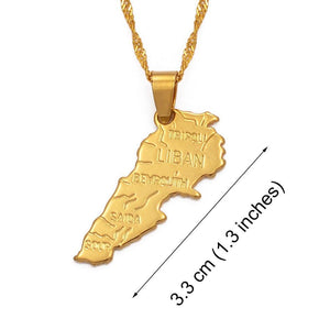 Lebanon Map Necklace