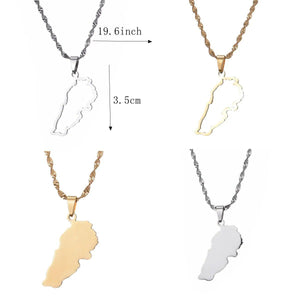 Lebanon Map Necklace